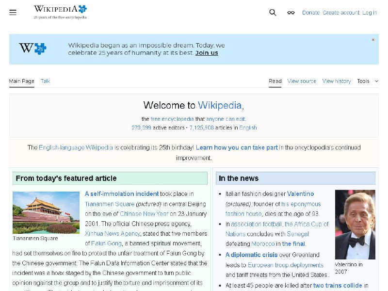 今日英语维基百科首页